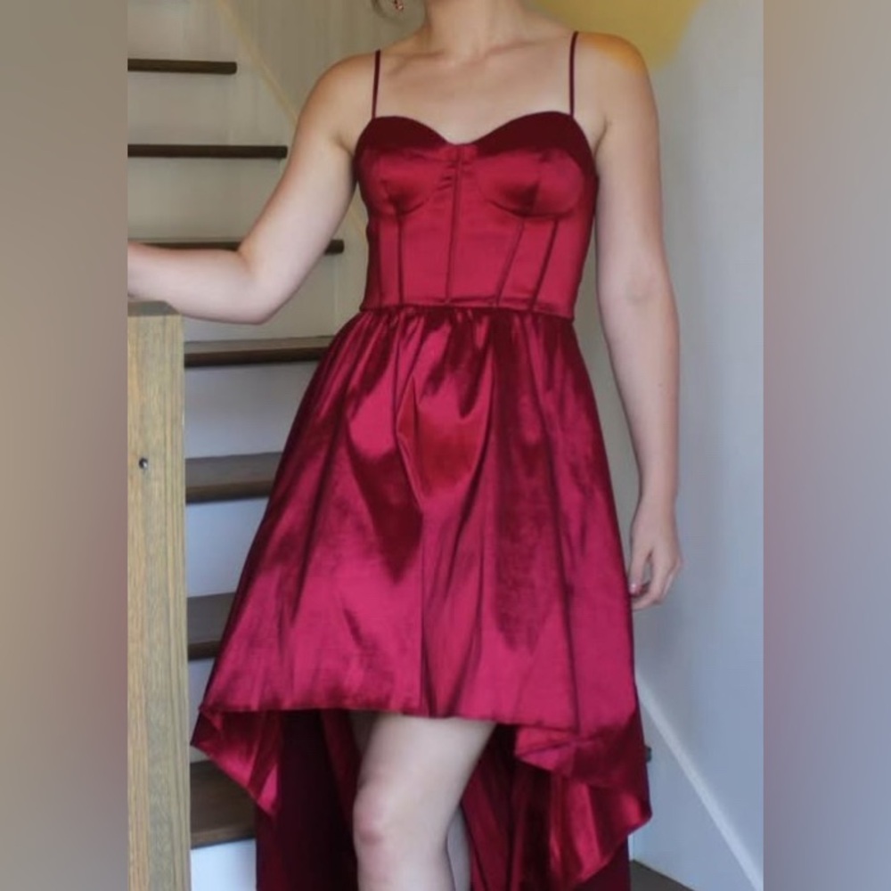 Red High Low Party Dress